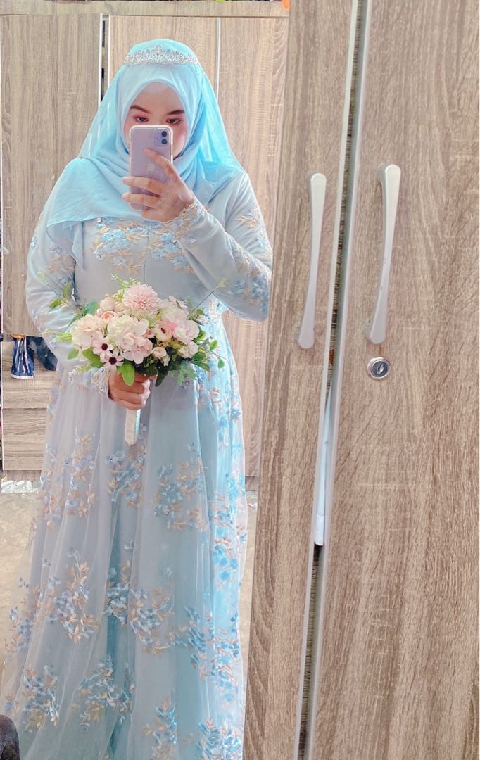 Dress pengantin baby blue hotsell