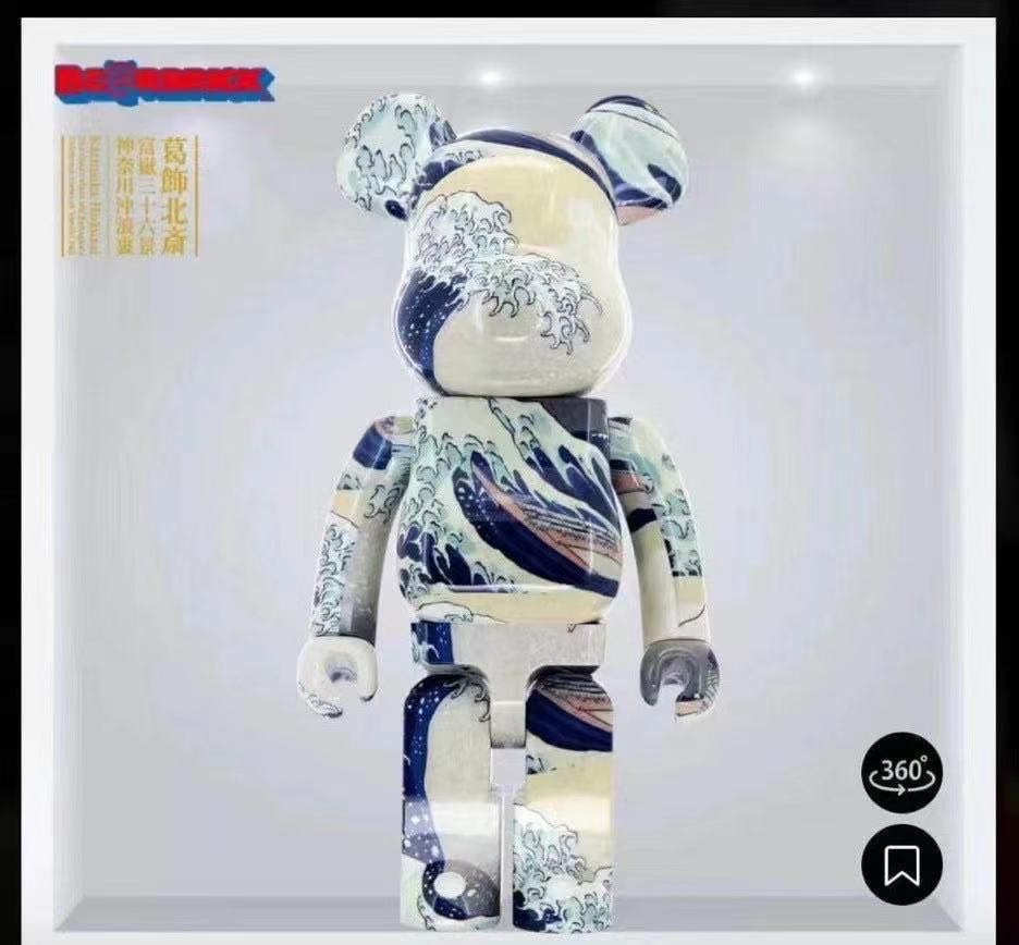 售BE@RBRICK 浮世繪神奈川沖浪裏葛飾北齋400%+100% (BEARBRICK), 興趣