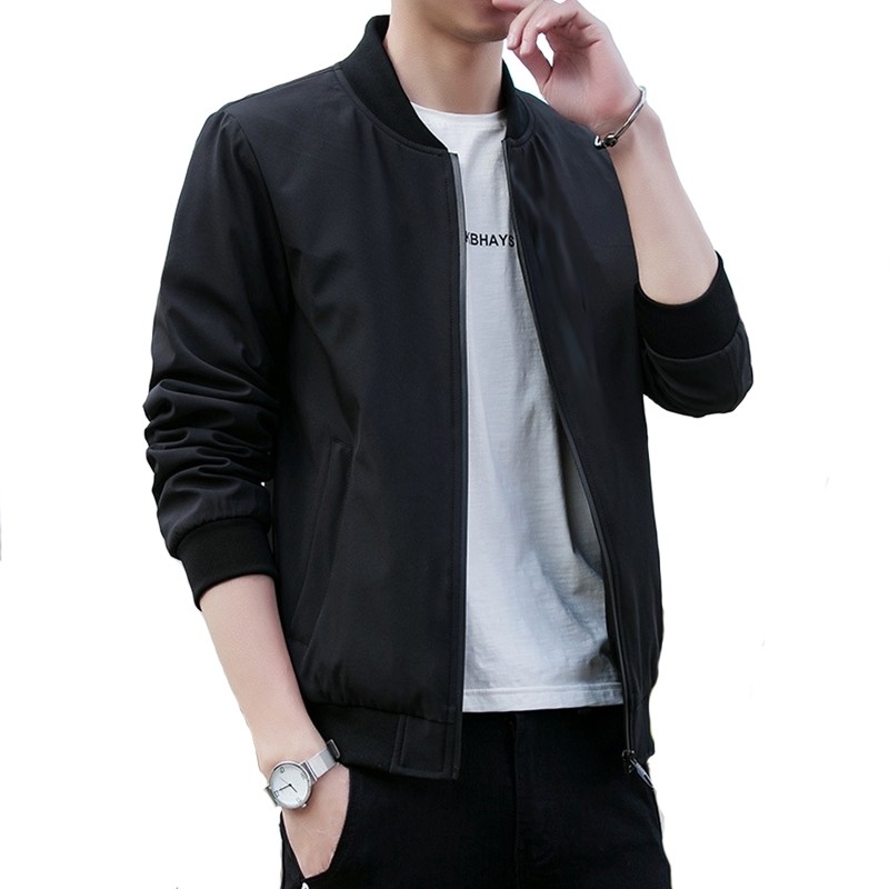 Black Bomber Jacket Thin Korean Men Men s Fashion Coats Jackets