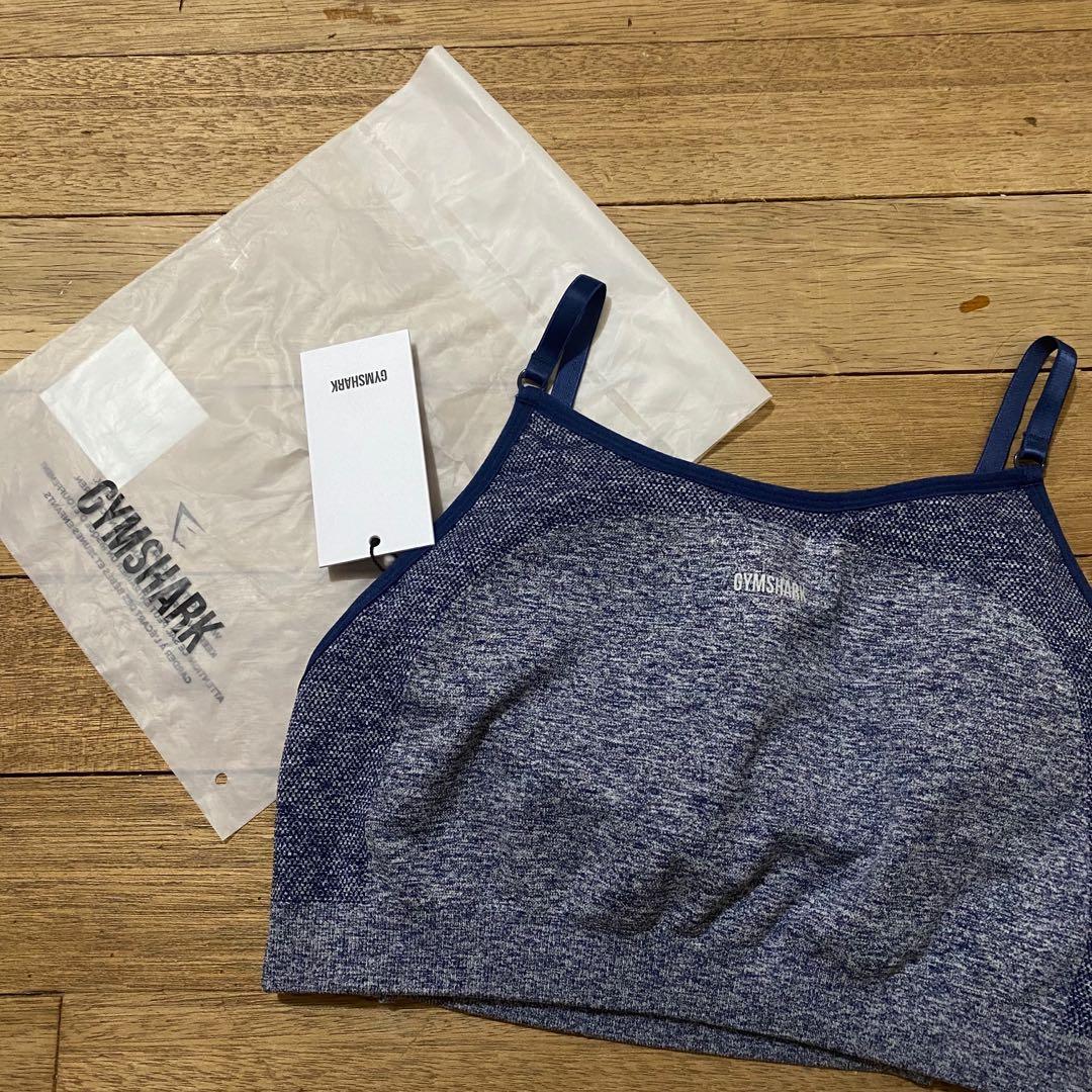 Gymshark Flex Sports Bra Grey/blue marl - size - Depop