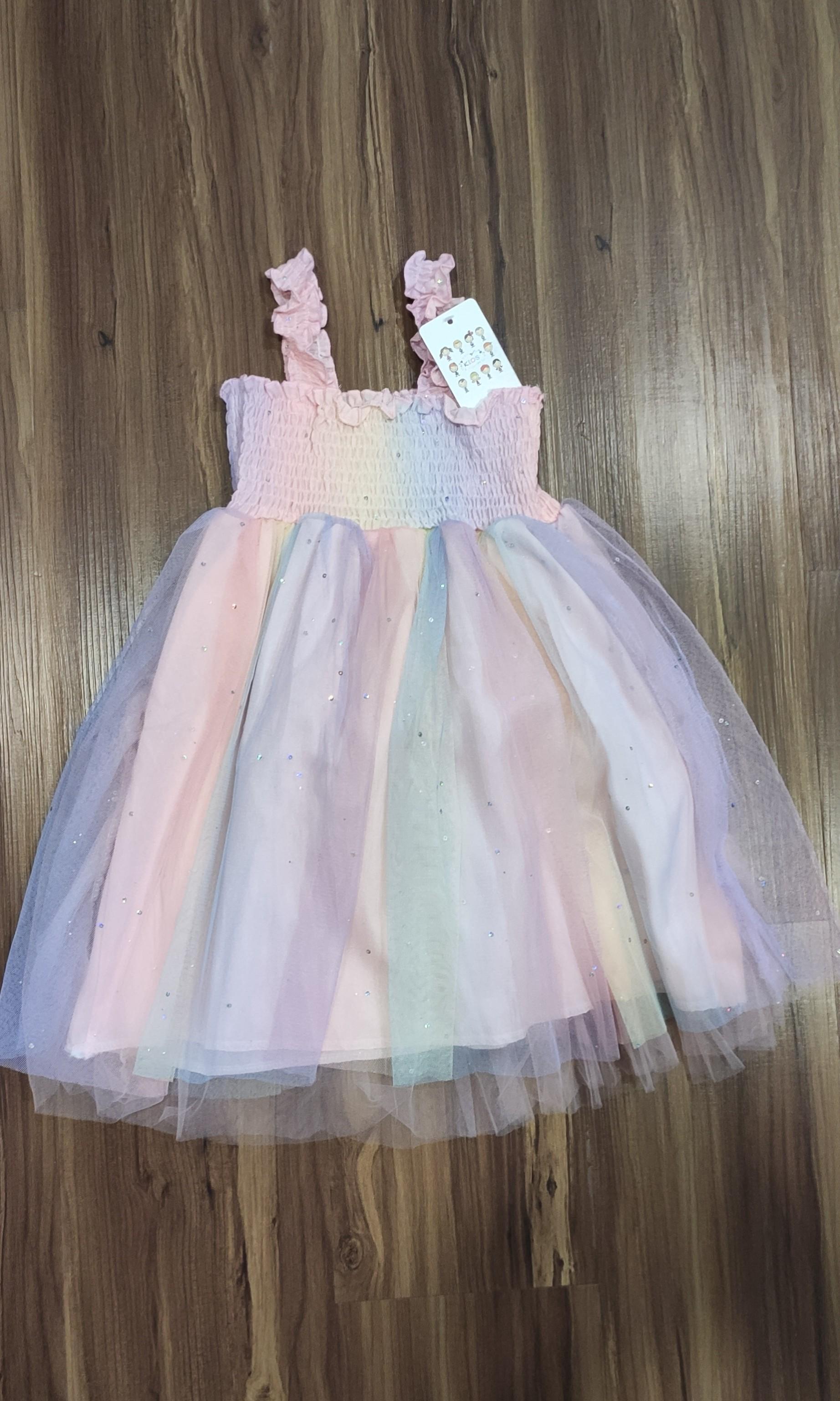 BNWT Rainbow Smocked Tulle Dress Babies Kids Babies Kids