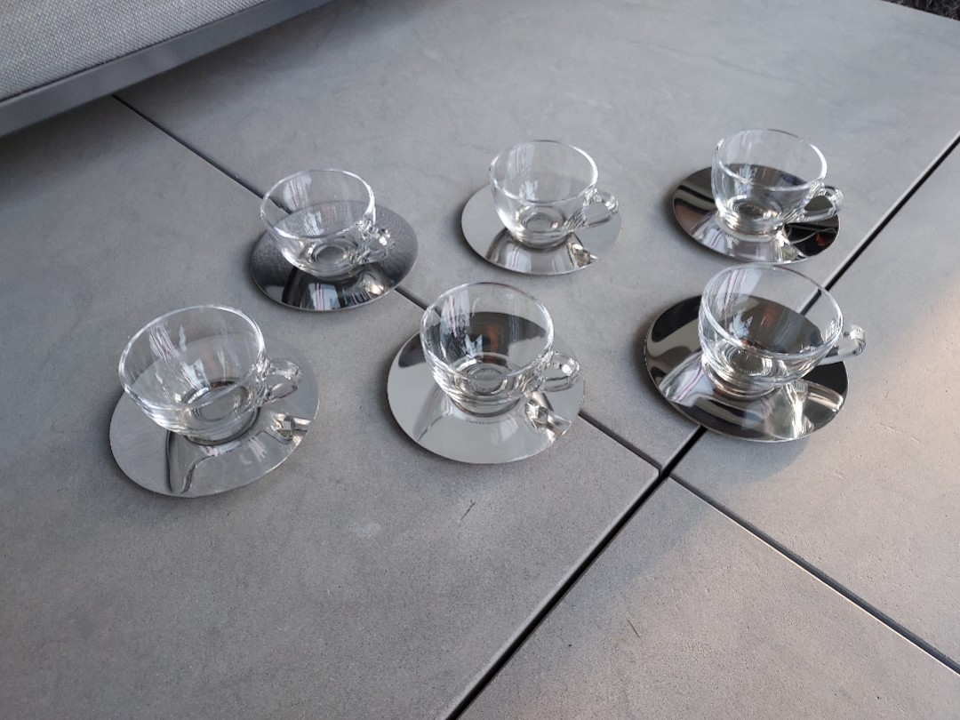 Bodum Espresso Cups with saucers ( set of 4), Furniture & Home Living