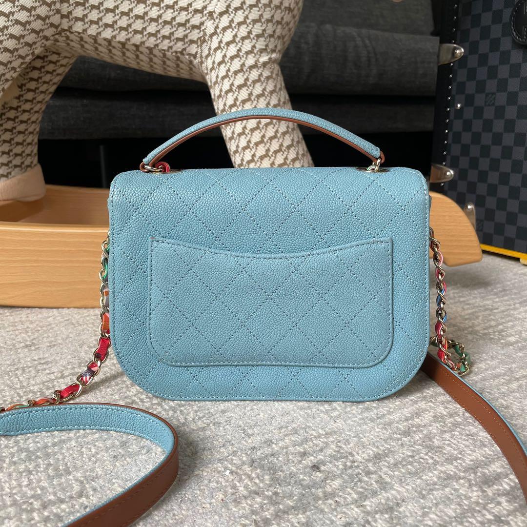 Chanel Grained Calfskin Quilted Cuba Flap Blue