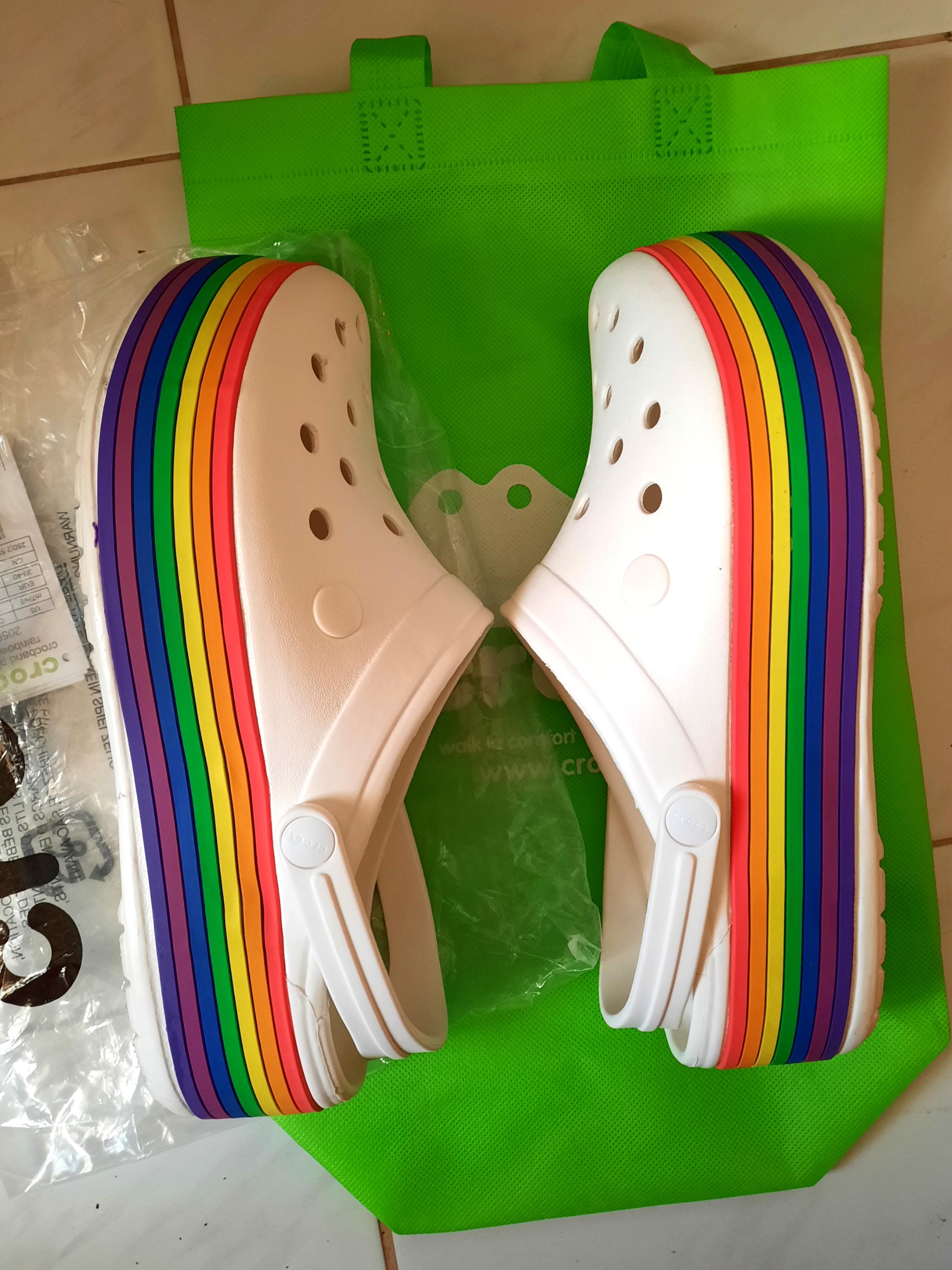 Crocband platform rainbow store clog