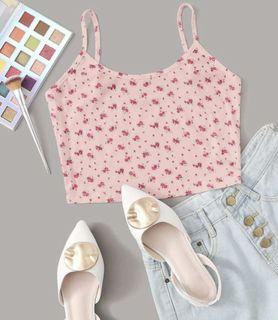Ditsy Floral Print Crop Cami Top