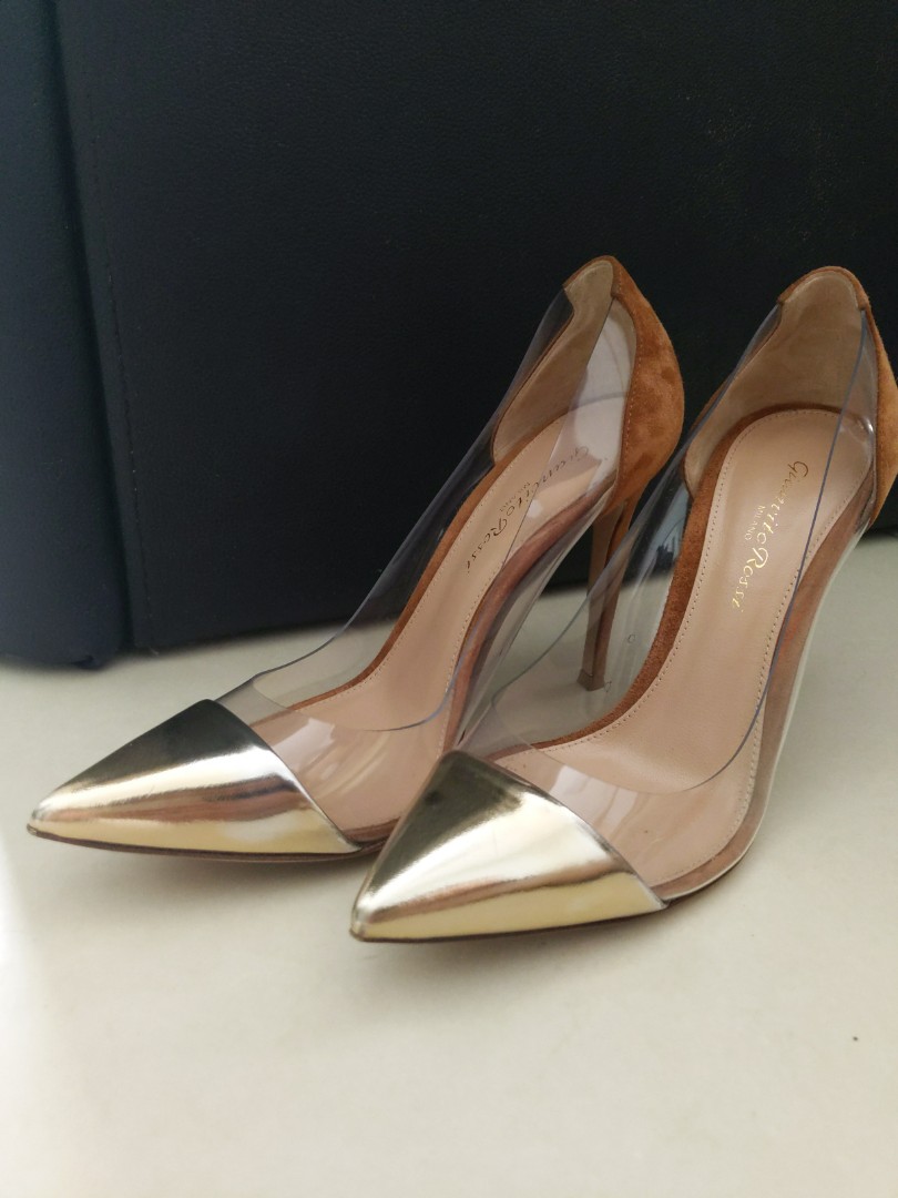 Gianvito rossi plexi suede sale