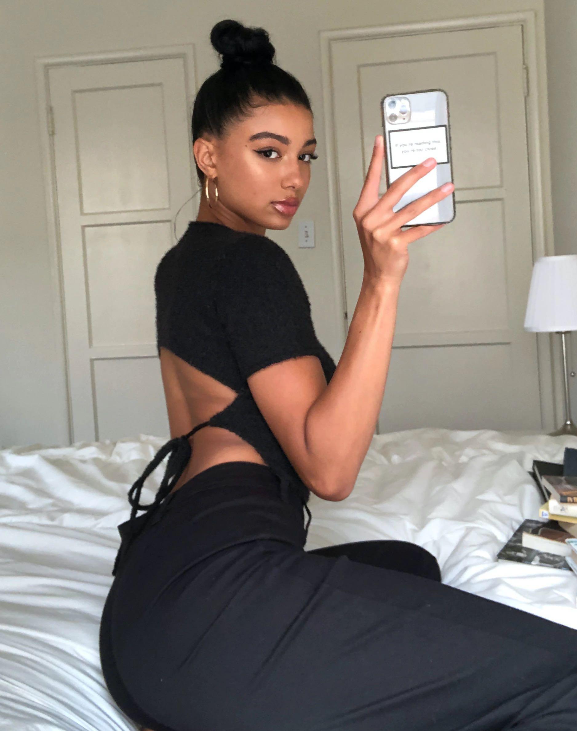 Glassons Backless Knit Top in Black 