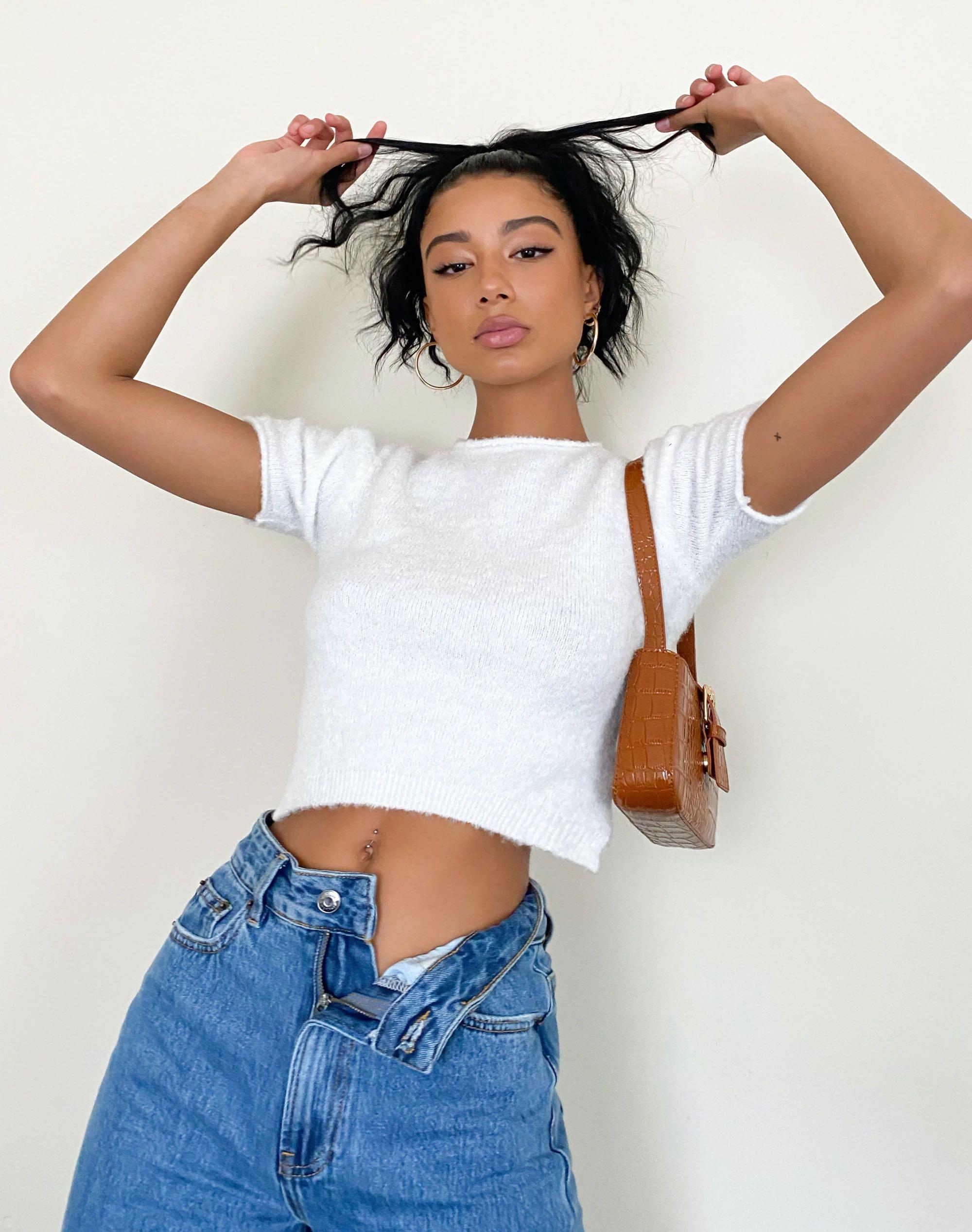 Glassons Backless Knit Top in Black 