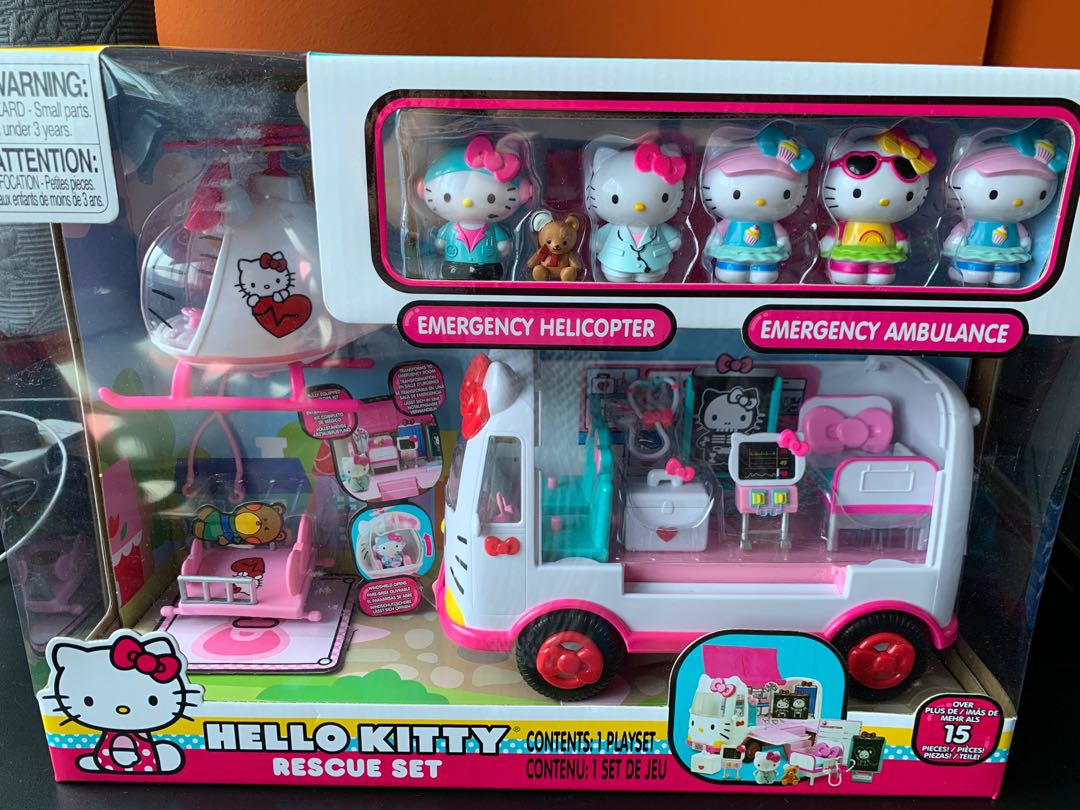 Hello Kitty Ambulance And Helicopter Set Hobbies And Toys Toys And Games On Carousell