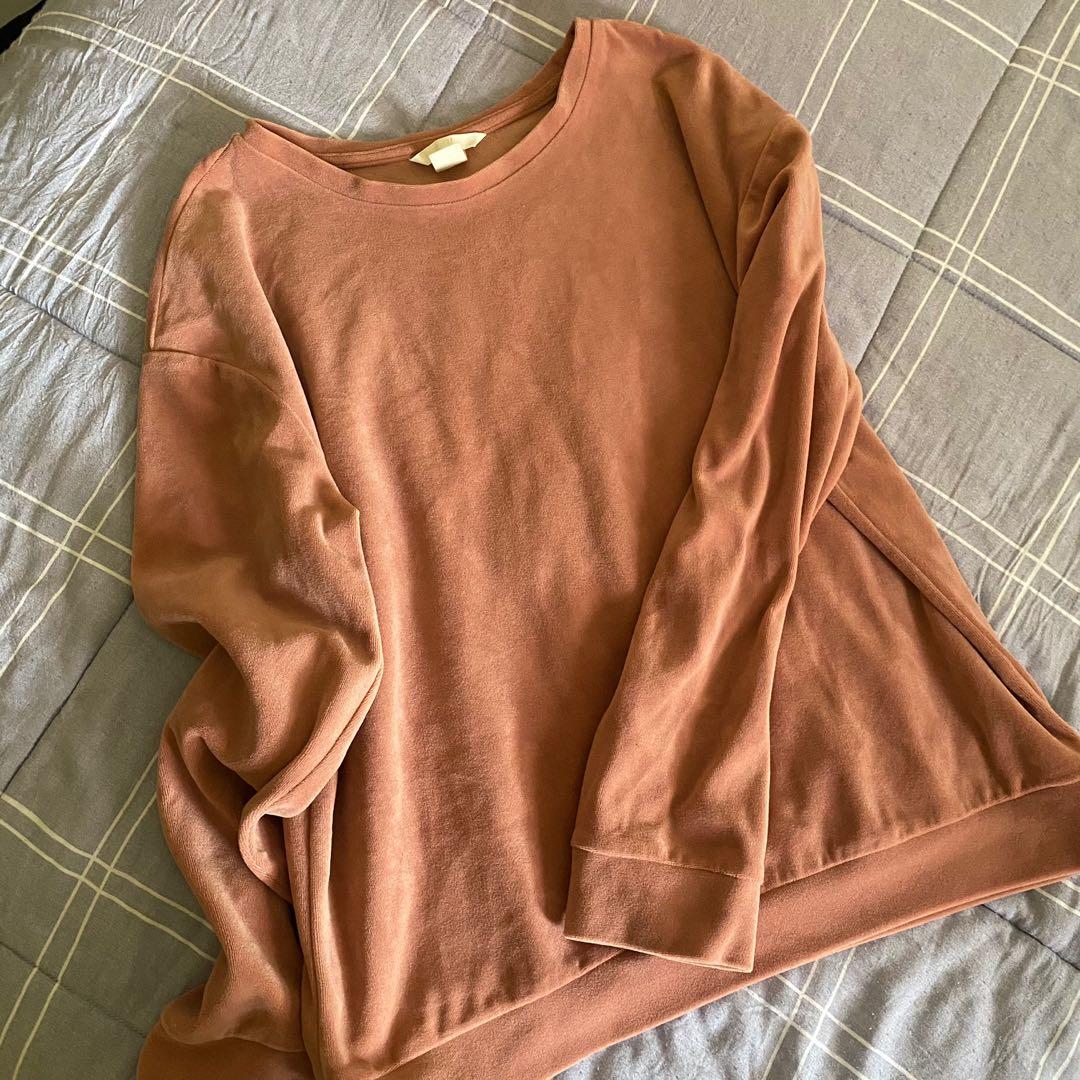 H\u0026M Oversized Dark Peach Pullover 