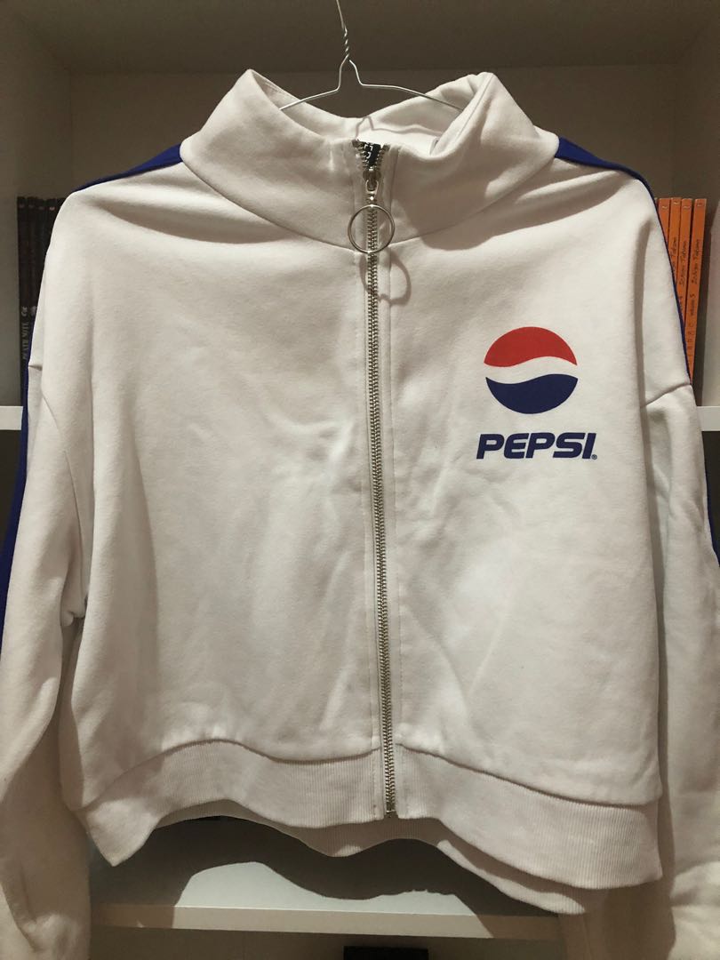 H M PEPSI Crop Jacket Fesyen Wanita Pakaian Wanita Atasan di