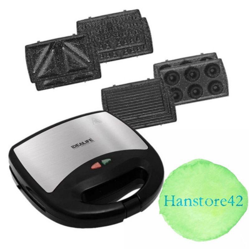 IDEALIFE SANDWICH WAFFLE MAKER 4 in 1, Kitchen & Appliances di Carousell