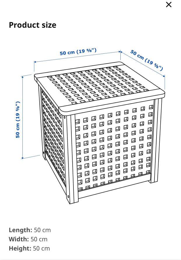 IKEA Hol Side Table/Storage Table (50cm x 50cm), Furniture & Home