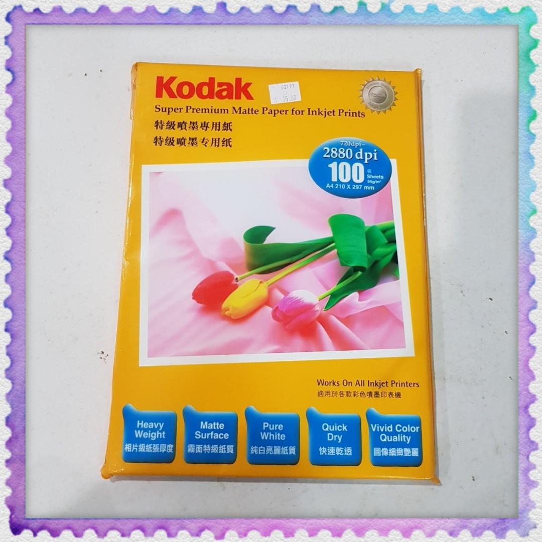 Kodak Super Premium Matte Paper 60sheets 95g/m2 for Inkjet print A4