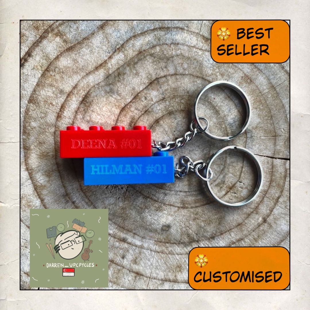 Key Rings with LEGO 2x4 Brick Pendant Birthday Party Favor Game Prize VBS 3001 