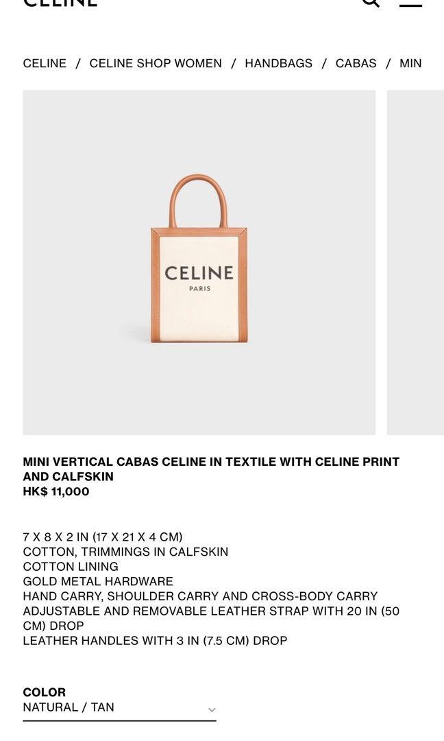 MINI VERTICAL CABAS CELINE IN TEXTILE WITH CELINE PRINT AND