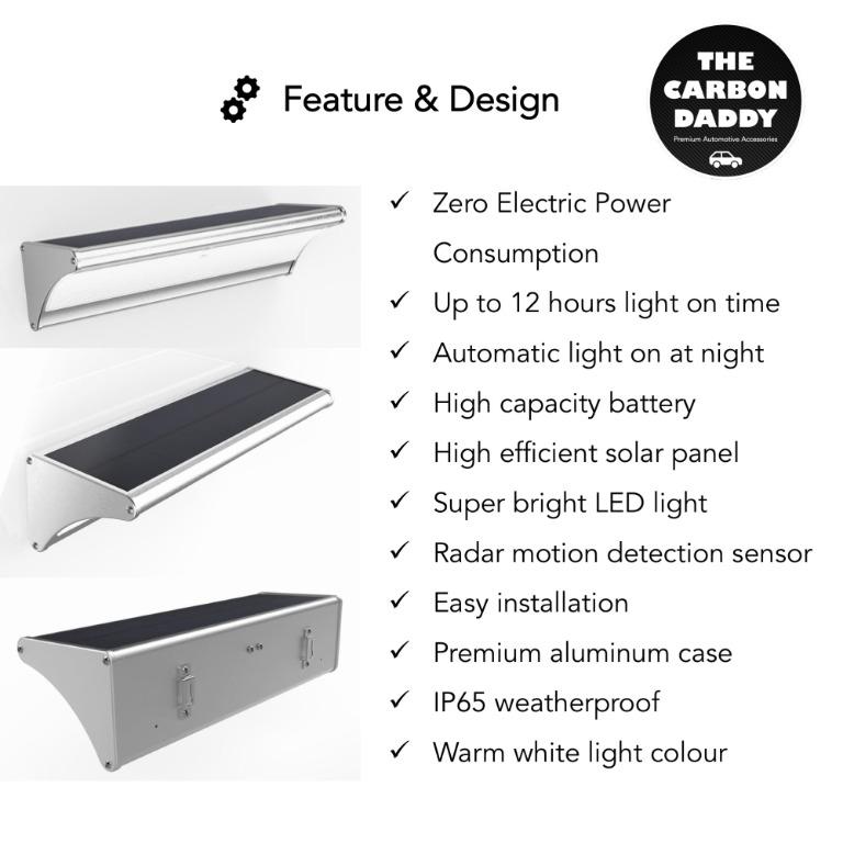 Premium Outdoor IP65 LED Solar light, Tags: Garden, wall, night, motion ...