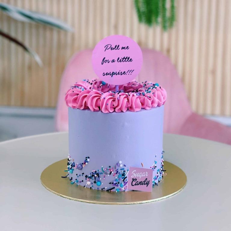 Kek Hantaran Cantik Bertemakan Purple Love