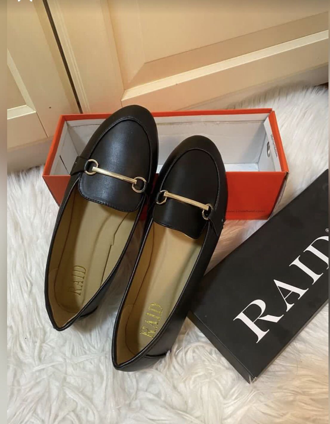 RAID 黑色Loafer 平底鞋(英國品牌), 女裝 