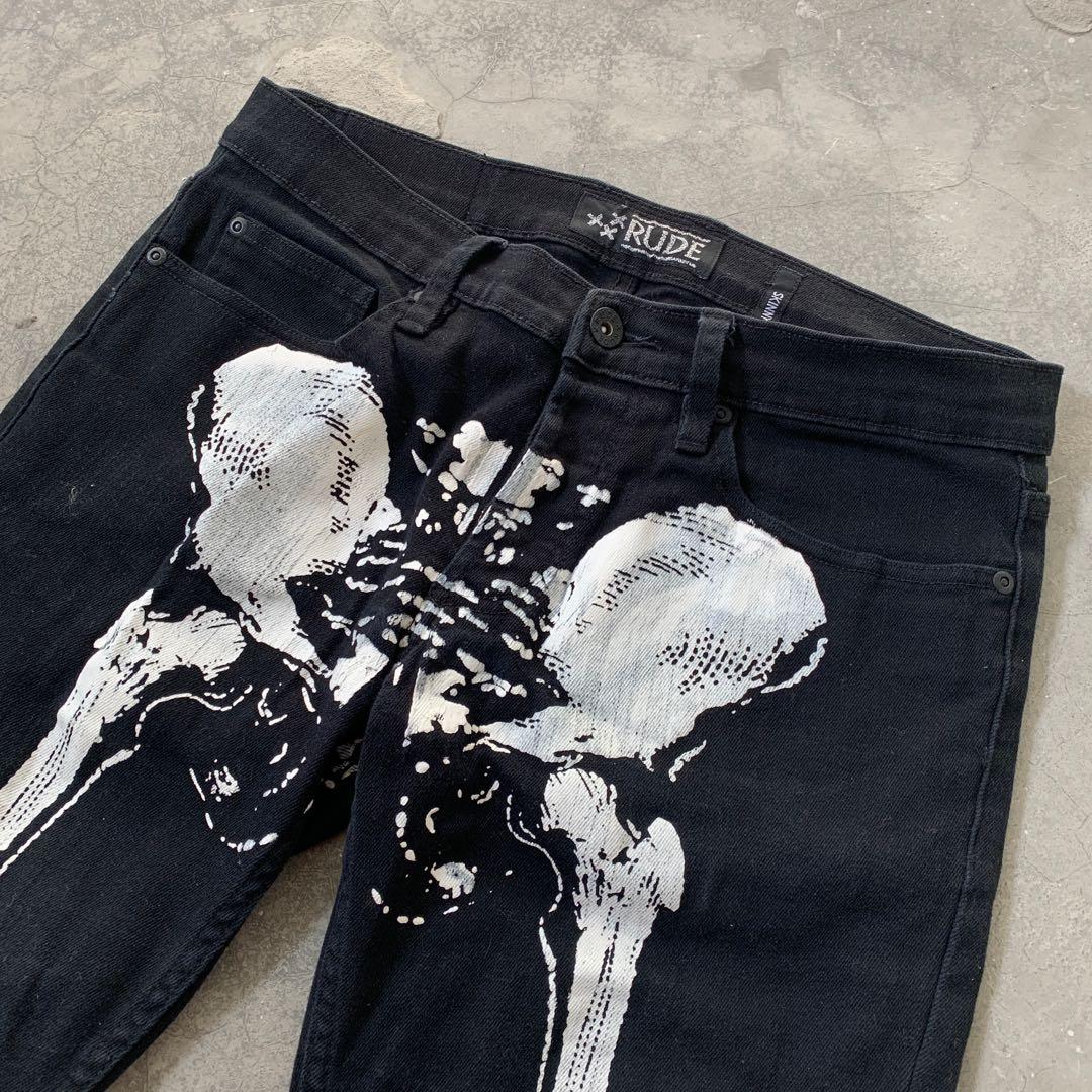 RUDE Skeleton Skinny Jeans