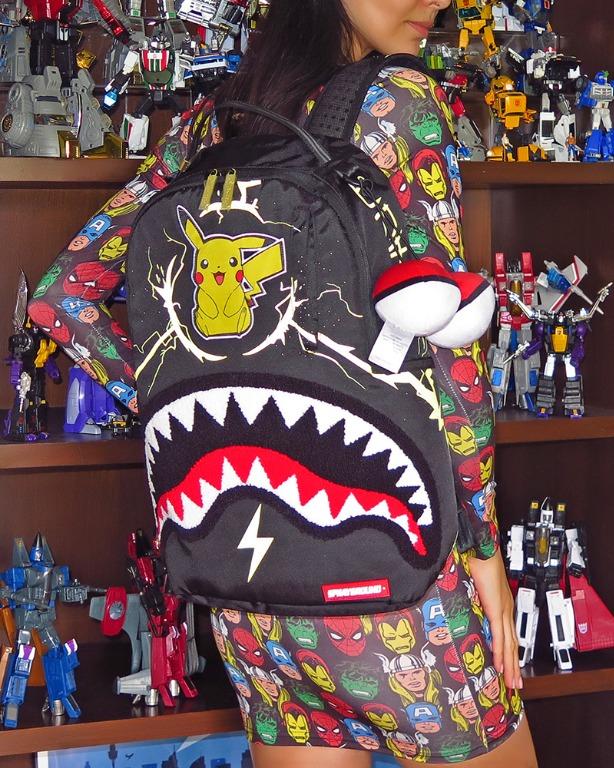 Sprayground Pokemon Pikachu Shark Backpack. Unisex Bag. Laptop Bag. Mens Womens. Carry on Luggage Hand Carry Baggage