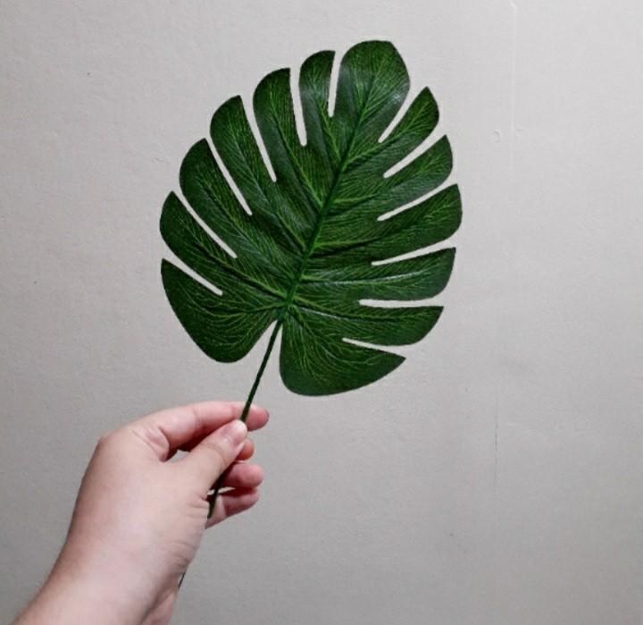 12pcs Artificial Palm Fern Turtle Leaves Plastic Silk Fake Plant Leaf Home Decor 