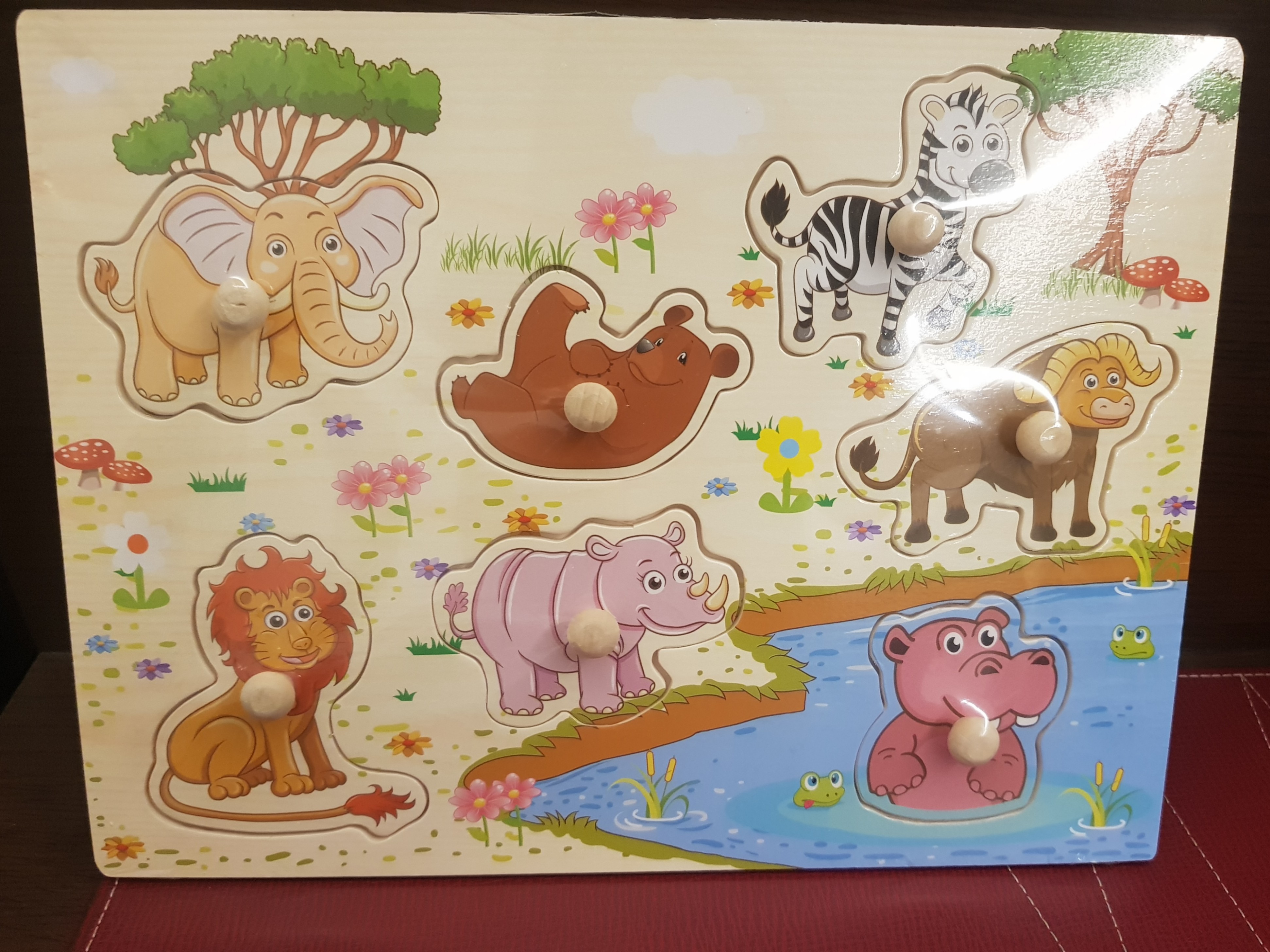 7 piece inset puzzles (Animals), Hobbies & Toys, Toys & Games on Carousell