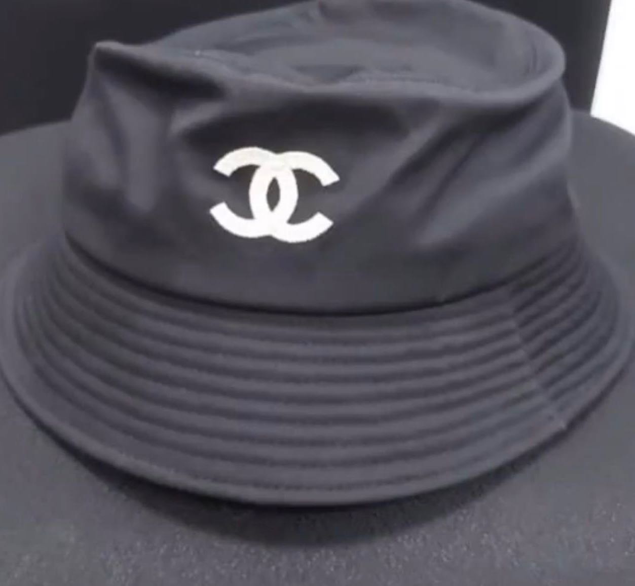 black chanel bucket hat