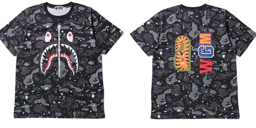 Bape space camo shark tee sale