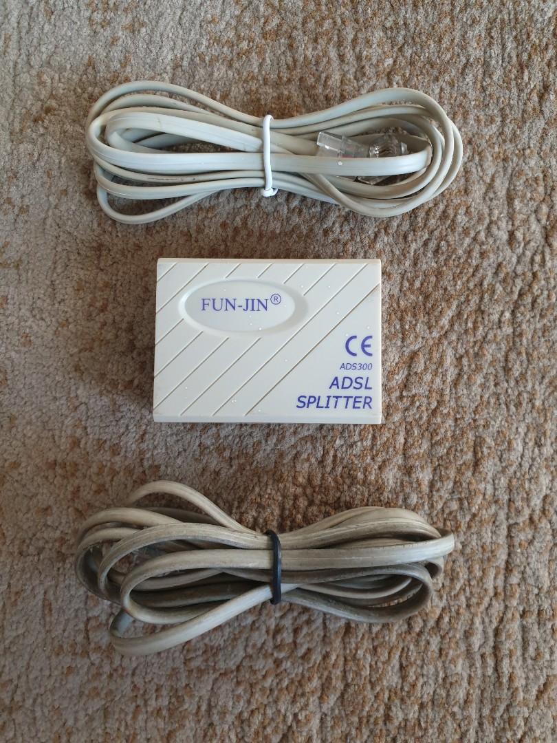 ADSL Splitter / Telephone Line Filter (Category: Cables & Adaptors) located in Pasig City. Submitted by 09278778509 (Listing ID 1071587766, Image 1). Description: Rarely used ADSL Plug with two free RJ11 (phone) cables..