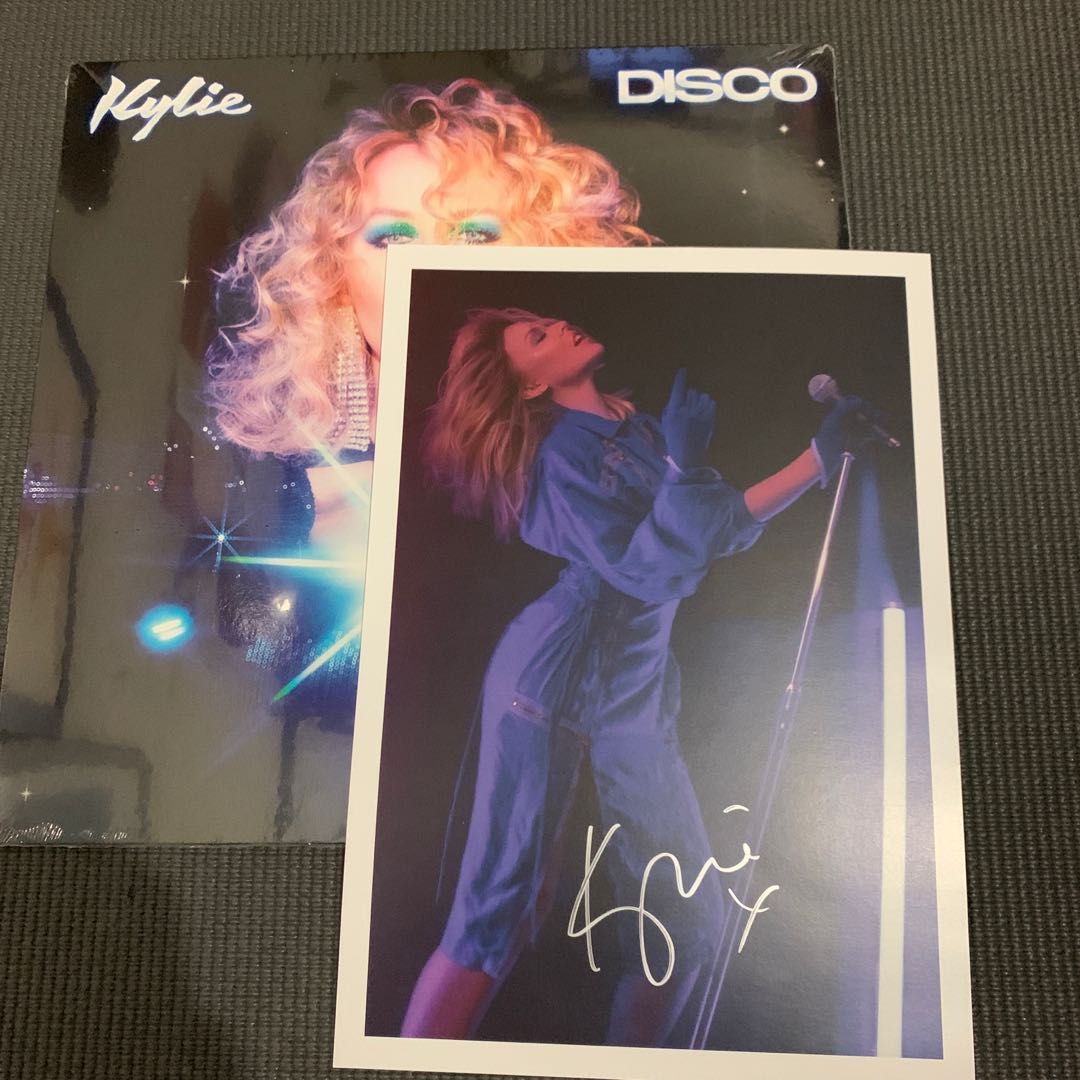 Kylie Minogue Disco LP Signed Blue Vinyl Autograph