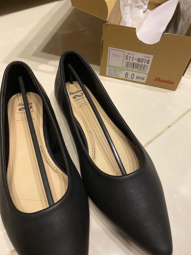 Bata black flats store