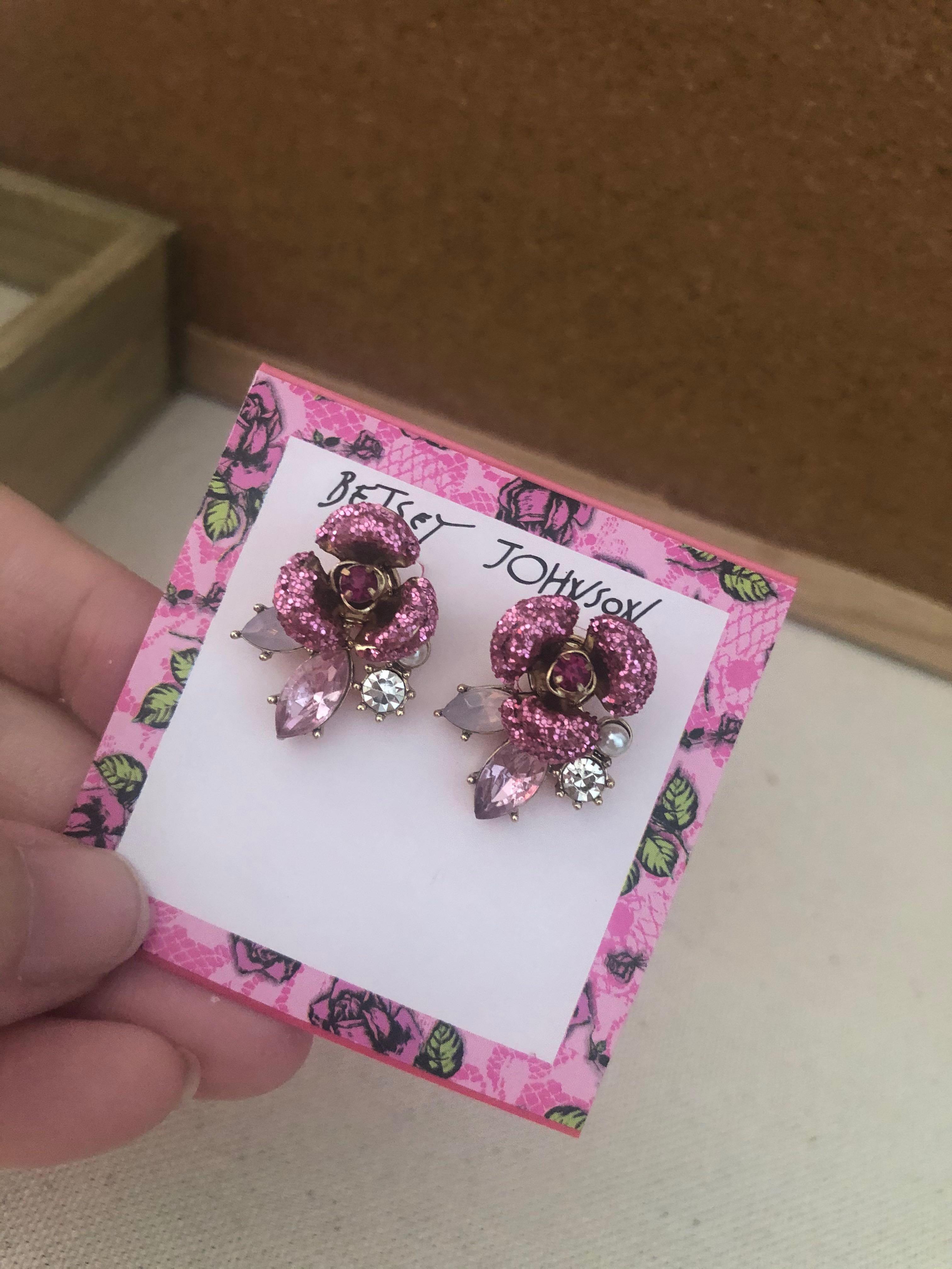 Betsey johnson clearance rose earrings