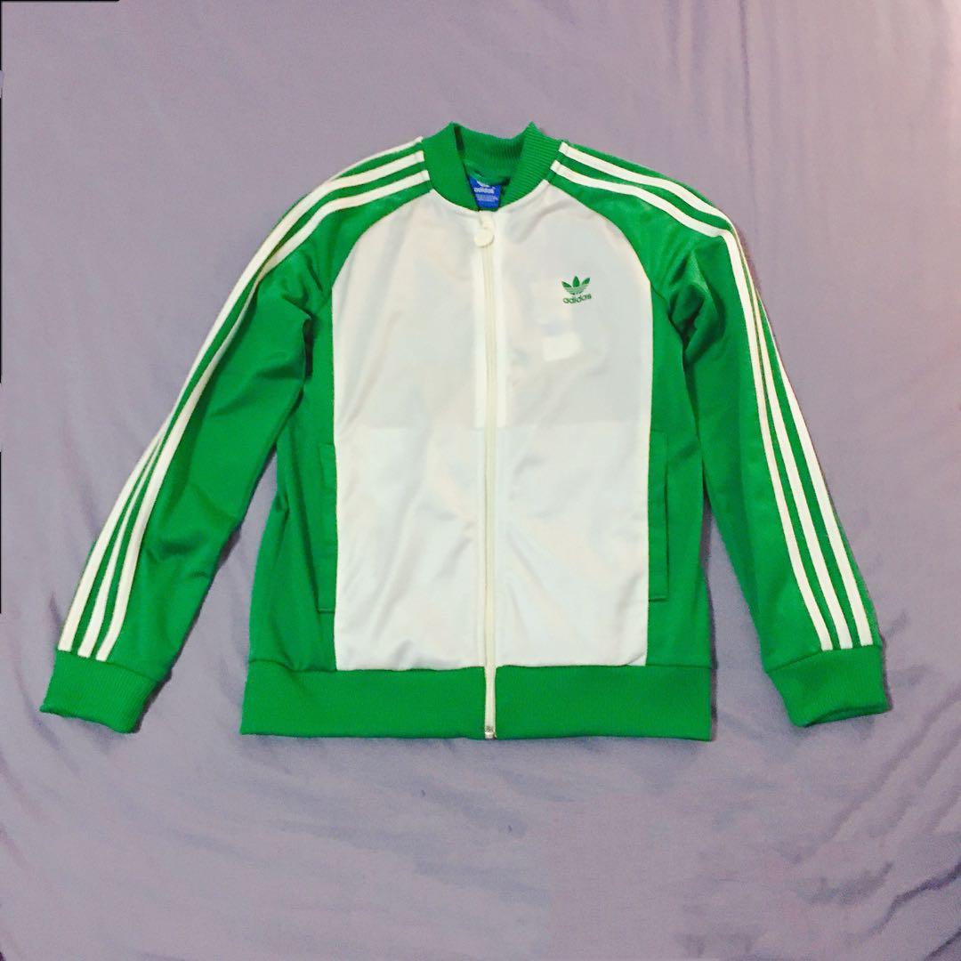 adidas green white jacket