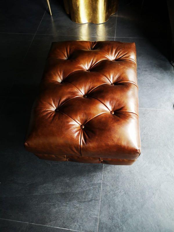 Brown Leather Leg rest, Furniture & Home Living, Furniture, Chairs on