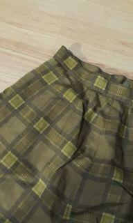 Brown Tartan Midi Skirt