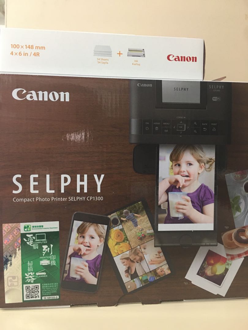 canon selphy cp1300 可攜式輕巧相片打印機連 rp 54 postcard size color ink paper set