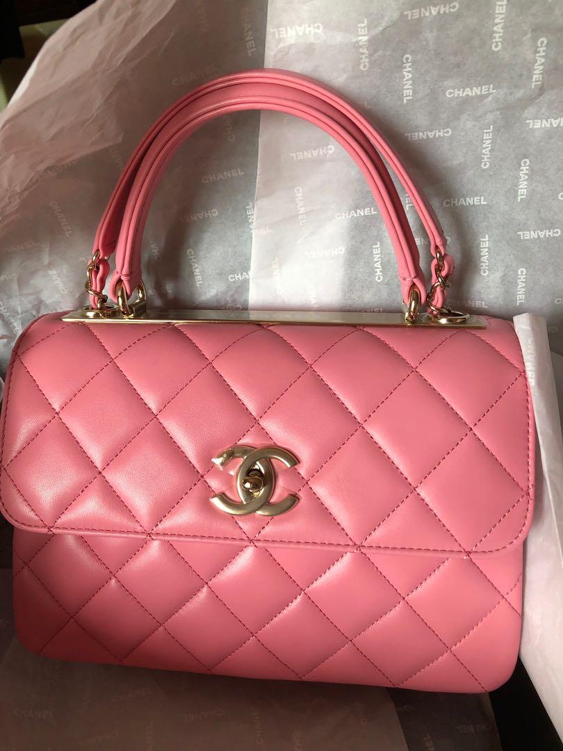 CHANEL Lambskin Quilted Small Trendy CC Flap Dual Handle Bag Light Pink  302078  FASHIONPHILE