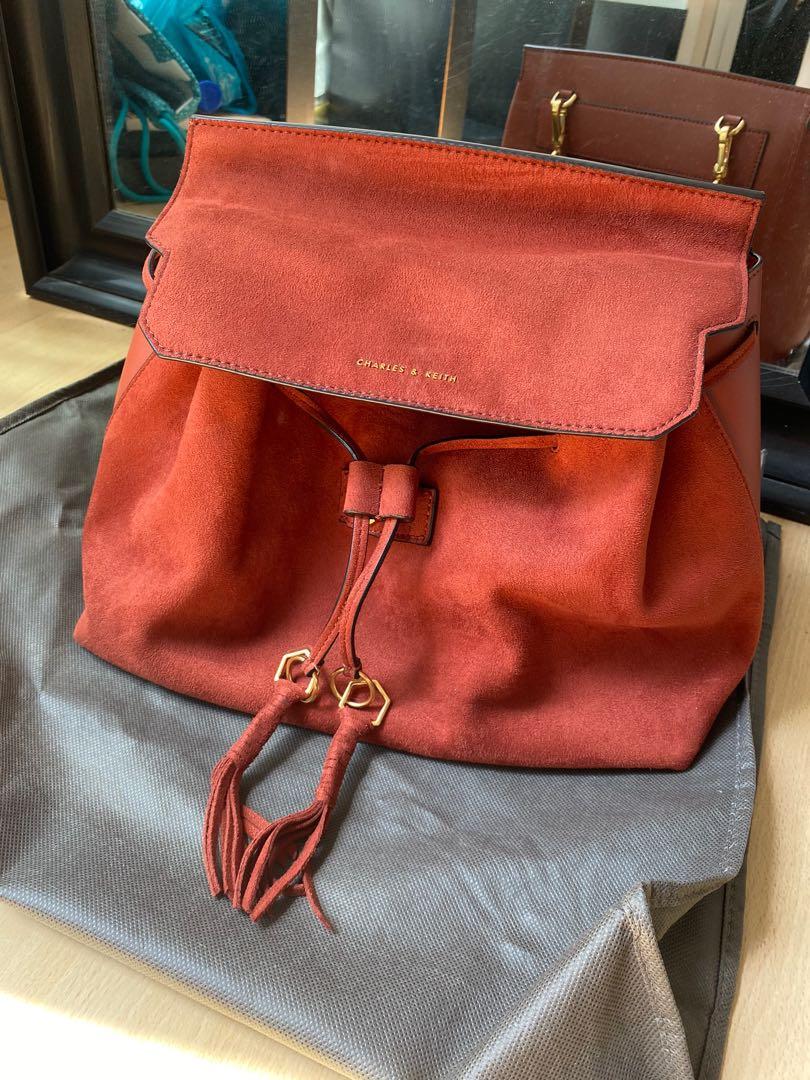 Charles and keith suede bag hot sale
