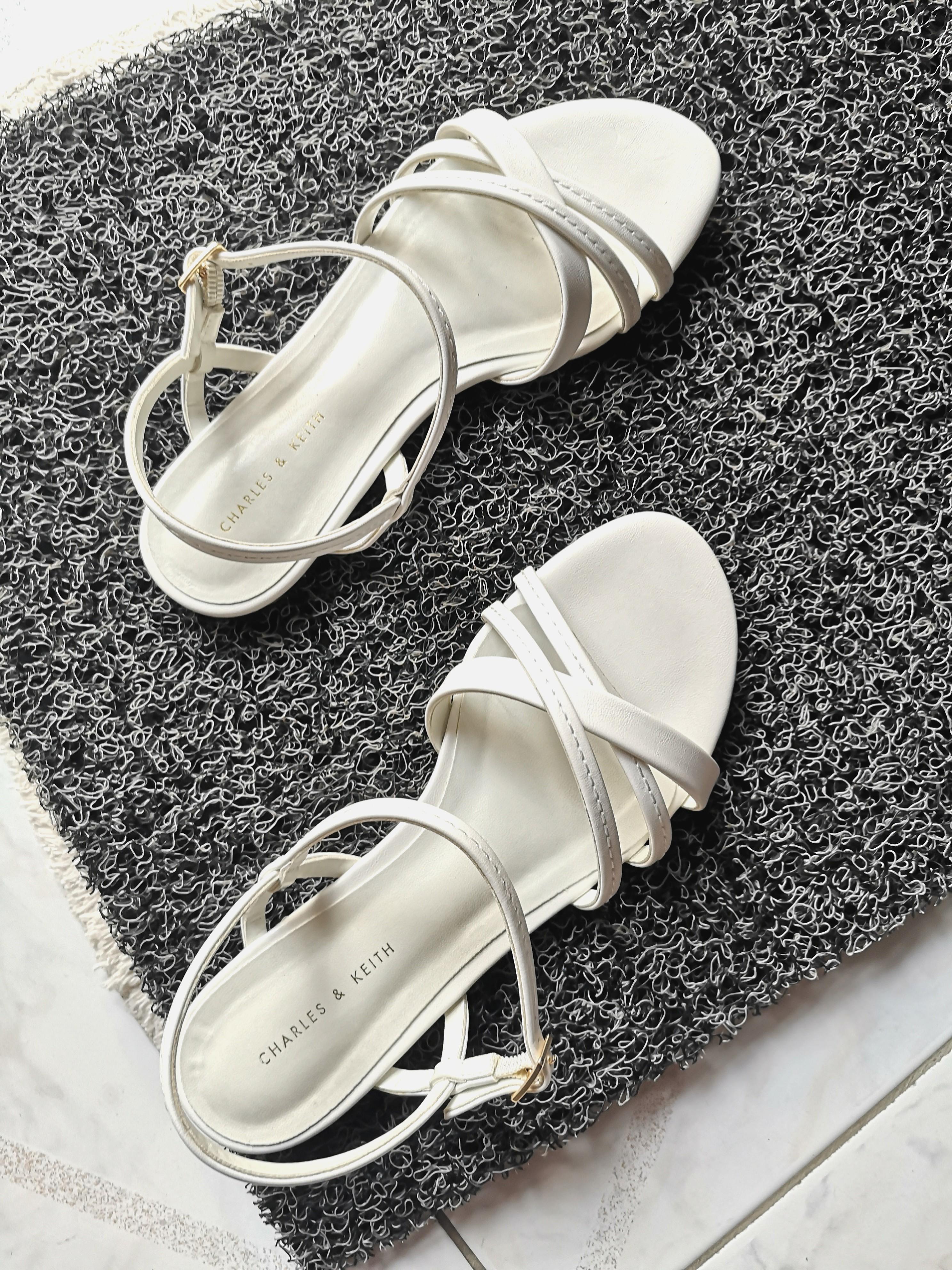 Charles u0026 Keith White Sandals, Women's Fashion, Footwear, Sandals on  Carousell
