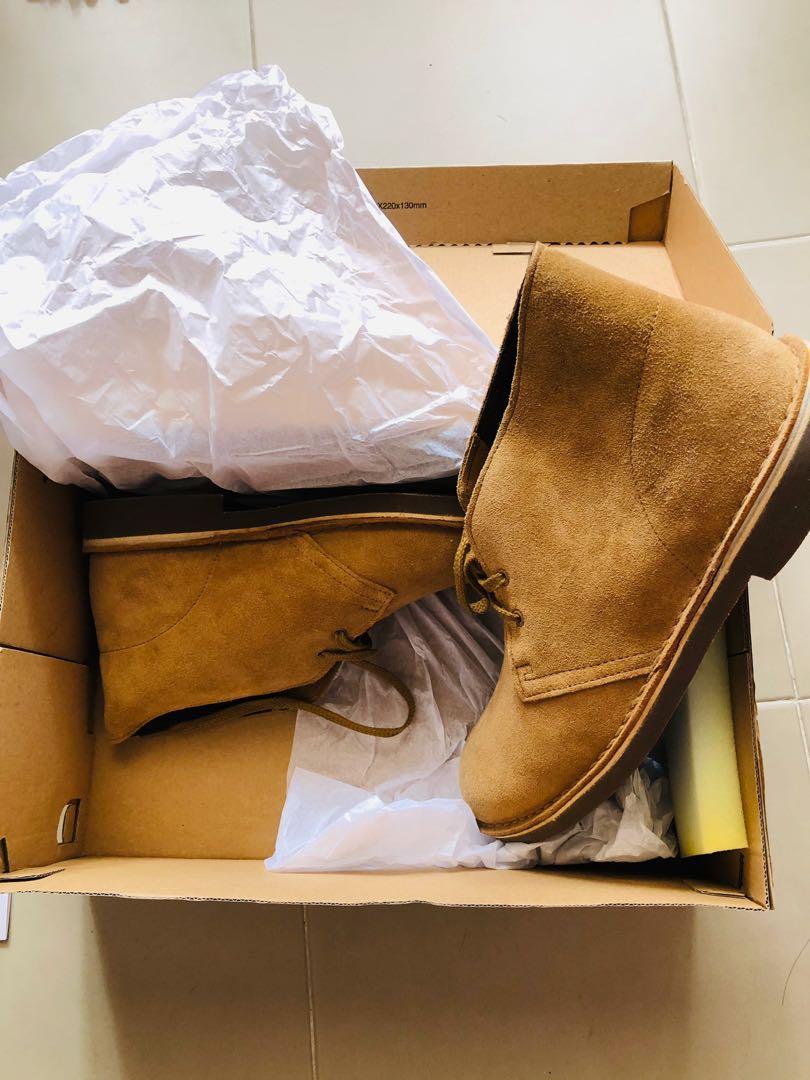 Clarks Bushacre 2 Chukka Boots Wheat Suede Men s Fashion Footwear Boots on Carousell
