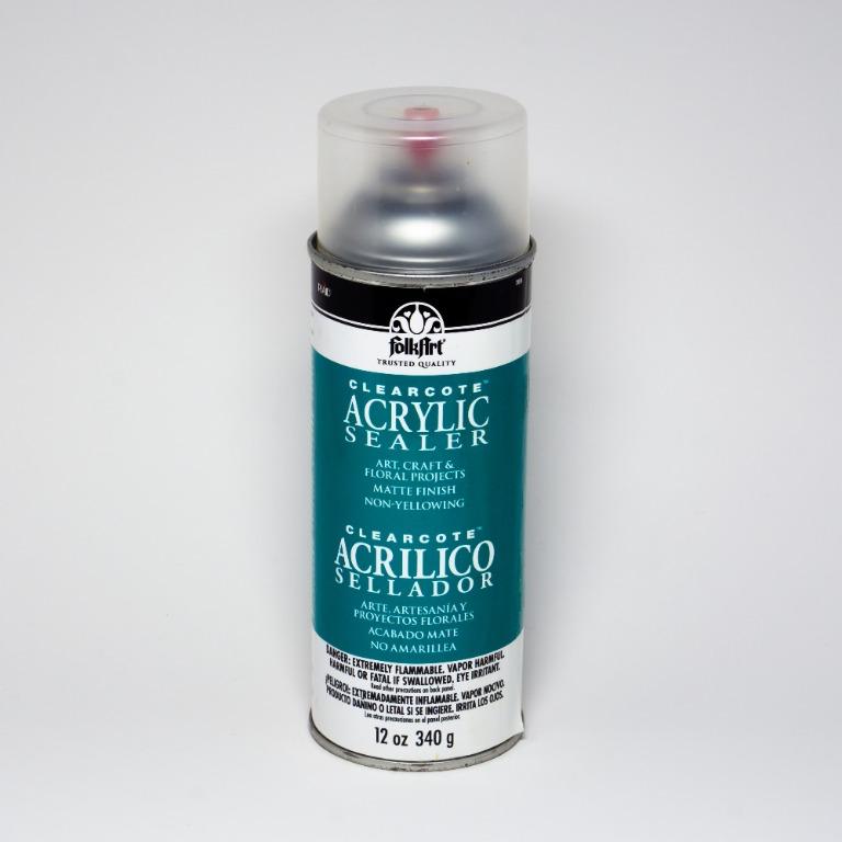 Clear Acrylic Sealer Folkart Clearcote Lacquer Spray Clear Coat Hobby Craft Supplies Glue Black White Grey