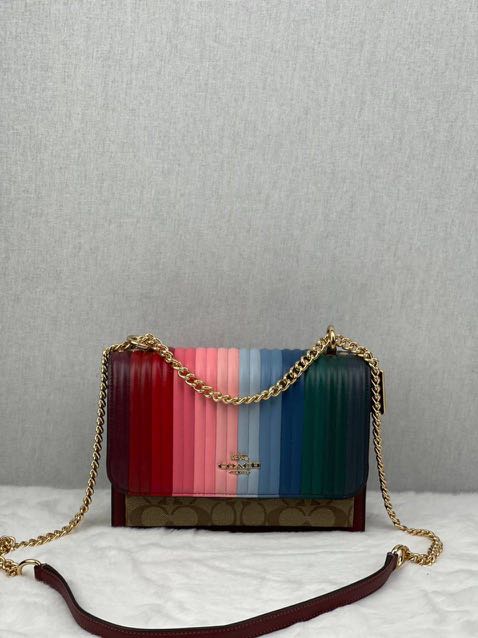 Coach klare crossbody with rainbow linear quilting 2025