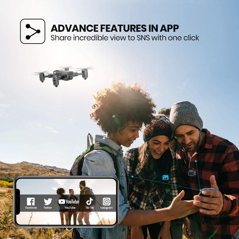 DEERC D30 Drone with Camera 1080P for AdultsLive Video/Manual Focus