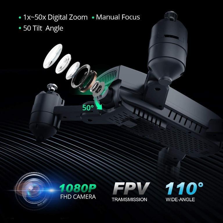 DEERC D30 Drone with Camera 1080P for AdultsLive Video/Manual Focus