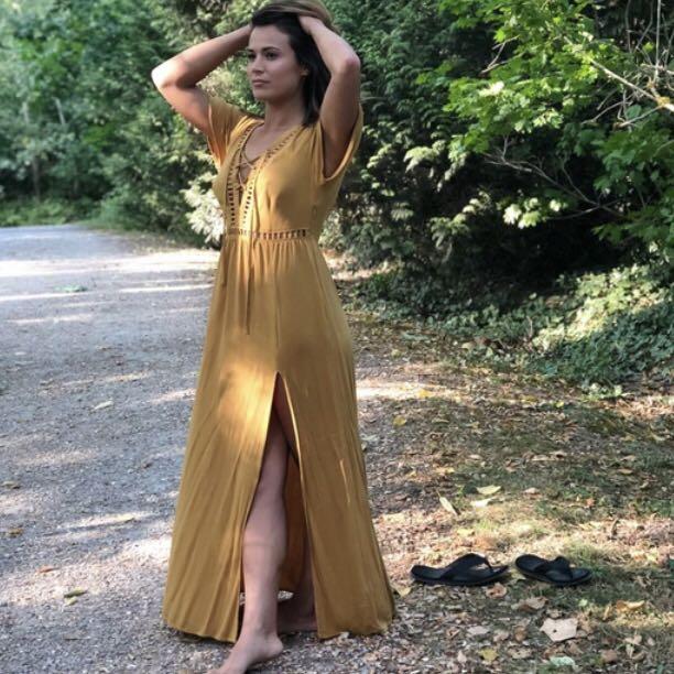 Mustard yellow dress forever 21 shop