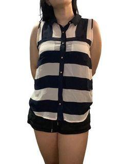 Forever 21 Stripe Silk Top