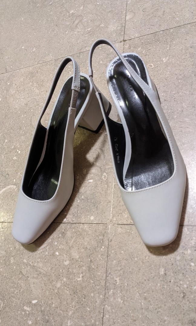 Grey mid heels best sale