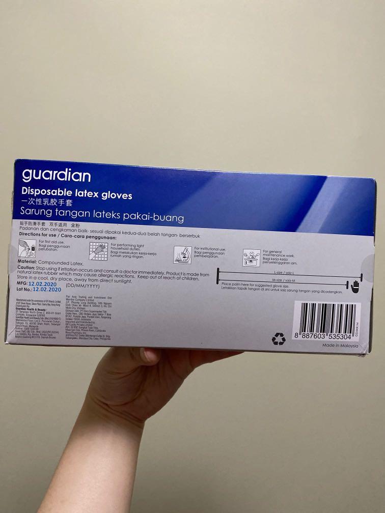 Guardian disposable latex gloves, Everything Else on Carousell