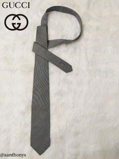 Gucci Silver Woven Tie